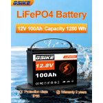 Комплект 3 бр. литиеви батерии LiFePO4 GSIKE 12V 100Ah с BMS