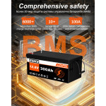 Комплект 3 бр. литиеви батерии LiFePO4 GSIKE 12V 100Ah с BMS