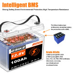 Комплект 3 бр. литиеви батерии LiFePO4 GSIKE 12V 100Ah с BMS