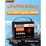 Комплект 3 бр. литиеви батерии LiFePO4 GSIKE 12V 100Ah с BMS