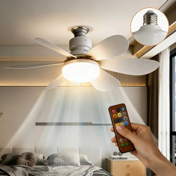 LED Таванен Вентилатор с Лампа E27 и Дистанционно Управление LED Таванен Вентилатор с Лампа E27 и Дистанционно Управление