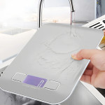 Електронна кухненска везна с иноксов плот, LCD дисплей и прецизност 1 g, 5 kg / 10 kg