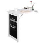 Кухненска сгъваема маса, компактна трапезна маса за стена, с черна дъска за бележки