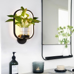 Жива лампа с цвете лед осветление и декорация с креативен и функционален дизайн, посадете любимо цвете в лампата на стената