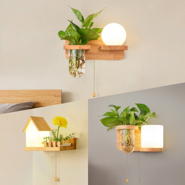 Модерна декоративна лампа със саксия колба за цвете, лампа сфера, куб или къщичка с място за любимото ви цвете
