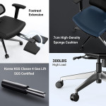 Висок клас ергономичен офис стол със стабилна конструкция, настройваща се лумбална опора, подвижни подлакътници, регулиране на височината, опора за главата, поставка опора за краката