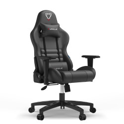 Страхотен въртящ се на 360 градуса, геймърски стол с възглавничка за лумбална опора, настройка на височина и наклон до 180 градуса.