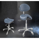 Професионален работен стол седло за зъболекари, лекари, татуисти, масажисти с ергономичен дизайн и стабилна алуминиева основа