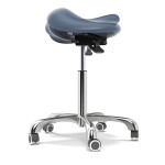 Професионален работен стол седло за зъболекари, лекари, татуисти, масажисти с ергономичен дизайн и стабилна алуминиева основа