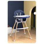 Функционален бебешки стол за хранене, детски висок стол за маса с регулируема височина и предпазен колан