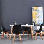 Сет от 6 стола в скандинавски дизайн високо качество и гарантирана стабилност, удобство и стил за вашата кухня, заведение, клиника и др