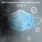 Медецински предпазни маски с филтър с до 90% защита, леки и удобни, с разтегливи връзки без напрежение върху ушите, пакети от 10 до 400 бр