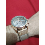 Красив мъжки часовник хронограф с контрастни цветове и кожена каишка с избор от 6 различни цветови комбинации