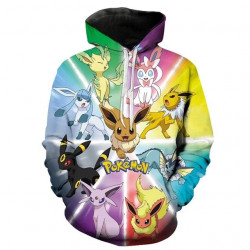 Изцяло принтиран цветен суичър с Pokemon Dragon, блуза с качулка с цветен принт с героите от филма Покемон, Пикачу размери за деца и възръстни и избор от 18 дизайна