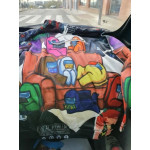Детски суичър с качулка, блуза с качулка с цветен принт героите от играта AMONG US IMPOSTORS - детска номерация и избор от 30 дизайна