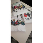 Универсален суичър, блуза с качулка с героите от играта AMONG US - IMPOSTORS, бял или черен суичър тип анорак с цветен принт от апа Сред Нас Самозванци Импосторс