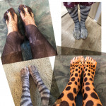 Памучни чорапи с реалистичен 3D принт на лапичка на котка или куче, копито, крак на животно, чорапи имитация на лапи на животно вълк, тигър, маймуна, зебра, куче, котка и др
