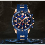 Стилен мъжки часовник хронограф със силиконова каишка, масивен и много ефектен вид в 6 различни разцветки, водоустойчив