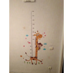 Цветен стикер за стена Жираф за измерване ръста на деца, метър за дете, за лесна и забавна проверка на височината на детето