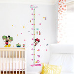 Самозалепващ цветен стикер с Mики Mаус и Mини Mаус - Mickey Mouse за измерване на височината на детето, залепете стикера на стената, гардероба или хладилника и лесно проверявайте ръста на вашето дете 