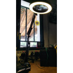 Работна кръгла лед лампа с лупа с 5 кратно увеличение и 3 режима на светене с 10 степени на яркост за четене, работа с платки и електроника, лампа за бродерия и гоблени, лампа за шевна машина 