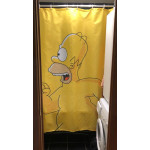Завеса за баня с цветен принт на Bart Simpson от анимационния филм Семейство Симпсън, страхотен жълт цвят с избор от 7 размера 