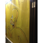 Завеса за баня с цветен принт на Bart Simpson от анимационния филм Семейство Симпсън, страхотен жълт цвят с избор от 7 размера 