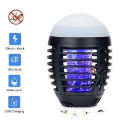 Компактна безжична електрическа лампа против комари, насекоми и мухи, с вградена батерия, водоустойчива и напълно безшумна 