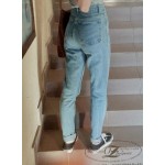Винтидж дамски дънки подходящи за ежедневието стриит мода стил женски деним джинси с висока талия