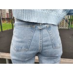 Винтидж дамски дънки подходящи за ежедневието стриит мода стил женски деним джинси с висока талия