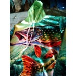 Блуза с качулка с 3D принт на тропическа риба, за рибари и феновете на риболова, суичър анорак с цветен принт на риба, сом, щука с избор от 9 вида