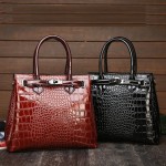 Луксозна дамска чанта имитация на кожа от алигатор с презрамка за рамо, голям обем, високо качество и избор от 3 цвята