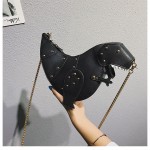 Дамска чанта във формата на динозавър с презрамка верижка, клъч бег чантичка с верига, три различни цвята 