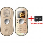 Въртящ се мини мобилен телефон фиджет спинер GSM с цветен дисплей и поддръжка на две SIM карти, 2G