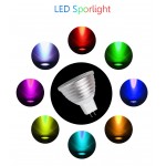 Цветна RGB затъмняваща LED крушка с дистанционно управление с за смяна на 16 различни цветове и режима на работа