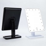 Елегантно козметично огледало със стойка за бюро с 22 ЛЕД  лампички