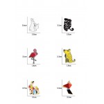 Креативни геометрични брошки значки изберете 1 значка от 7 вида в разнообразни форми на заек, фламинго, куче, птица
