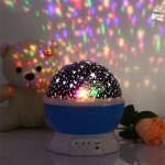 Романтична нощна лампа с ЛЕД светлини която прожектира луна и звездички на тавана на стаята наподобяващи звездно небе